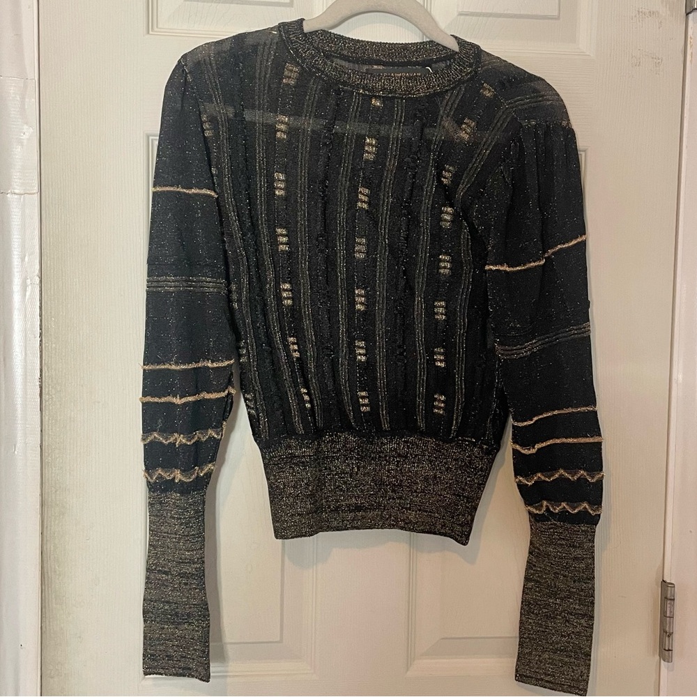 NEW Maria Pavan sweater golden black crop XS womens